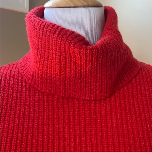 Lauren Ralph Red Mock Neck Cashmere Blend … - Picture 2 of 8